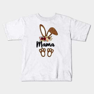 Bunny Easter Mama Leopard Print, Rabbit Funny Kids T-Shirt